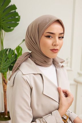 روسری بژ پنبه ای Silk Home - کد 778531768