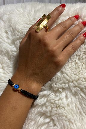 دستبند جواهر مشکی زنانه منجق MANOZUDE - کد 849860934