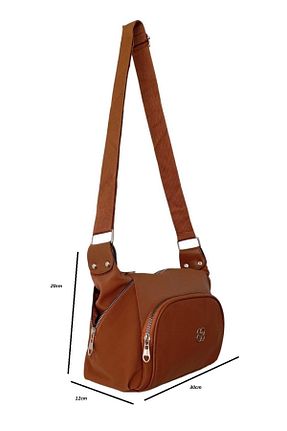 کیف دوشی قهوه ای زنانه چرم مصنوعی mygeppetobag - کد 831913051
