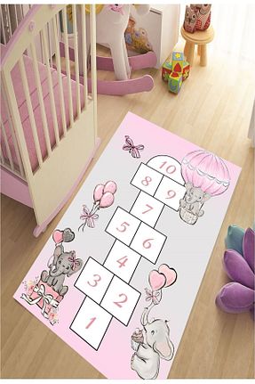 فرش بچه گانه صورتی پلی استر eco concept - کد 764445601