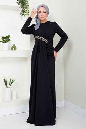 لباس مجلسی حجاب مشکی زنانه یقه دوچرخه ModaMerve - کد 849938104