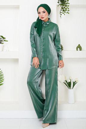 ست بالاتنه و پائین تنه حجاب سبز زنانه رگولار ModaMerve - کد 849940249