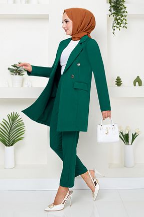 ست بالاتنه و پائین تنه حجاب سبز زنانه Blazer ModaMerve - کد 849947016