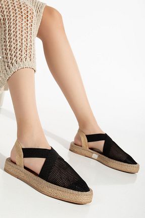 صندل مشکی زنانه پاشنه تخت Odal Shoes - کد 837989174