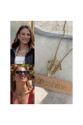گردنبند استیل ( فولاد ) طلائی زنانه استیل (فولاد) rosshine - کد 846481866