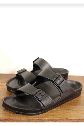 دمپائی مشکی مردانه چرم مصنوعی NİLS FASHİON - کد 844597483