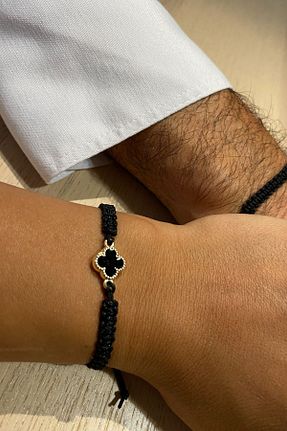 دستبند جواهر مشکی زنانه MANOZUDE - کد 850000403