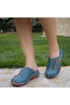 دمپائی آبی زنانه چرم خالص CONSUELO - کد 826010576
