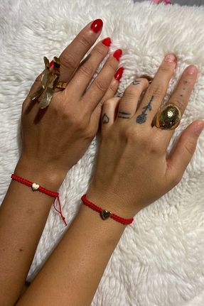دستبند جواهر قرمز زنانه MANOZUDE - کد 850002977