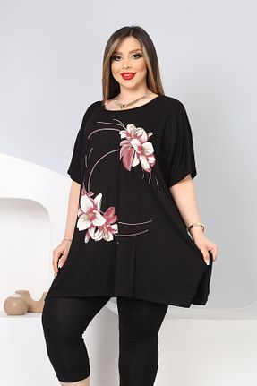 بلوز سایز بزرگ مشکی زنانه سایز بزرگ HÜLYA BUTİK - کد 824227213