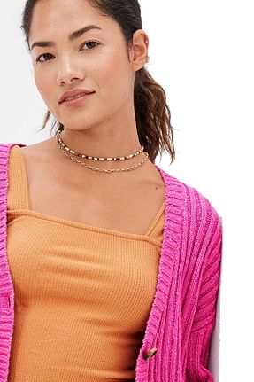 گردنبند جواهر قهوه ای زنانه منجق New Obsessions - کد 355290621
