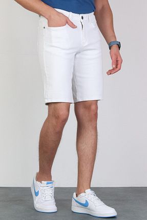 شلوارک و برمودا سفید مردانه اسلیم فیت HLT JEANS - کد 821797680