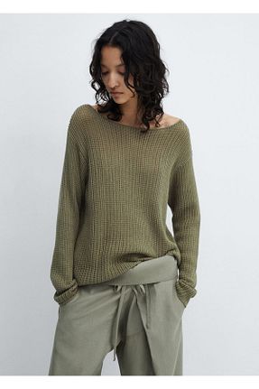 پلیور خاکی زنانه ساده MANGO - کد 822181731