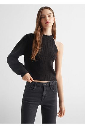پلیور مشکی زنانه ساده MANGO Teen - کد 774444111
