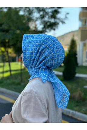 دستمال گردن آبی زنانه پنبه ای MONOOR - کد 849773538