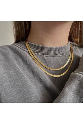 گردنبند استیل ( فولاد ) طلائی زنانه استیل (فولاد) VİOLET ACCESSORİES - کد 820317948