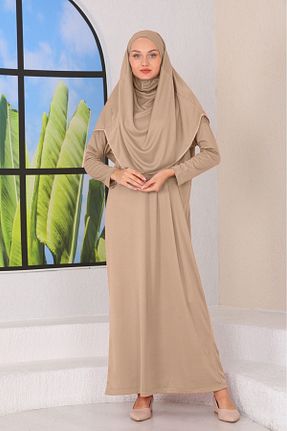 لباس حجاب قهوه ای زنانه رگولار miss ledonna - کد 146428067