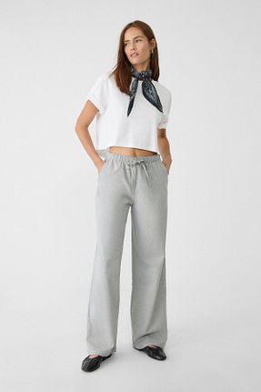 شلوار طوسی زنانه پلی استر Stradivarius - کد 849814806
