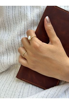 انگشتر جواهر طلائی زنانه مروارید yubijewelry - کد 849860693