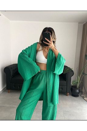 ست بالاتنه و پائین تنه سبز زنانه بافتنی Tommes Butik - کد 654595953