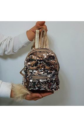 کوله پشتی طلائی بچه گانه سایز متوسط Fiyra - کد 849933422