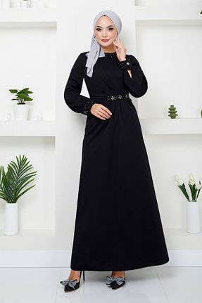 لباس مجلسی حجاب مشکی زنانه یقه دوچرخه ModaMerve - کد 849933508