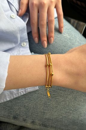 دستبند استیل (فولاد) طلائی زنانه استیل ضد زنگ TrendMery - کد 823529710