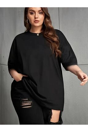 تیشرت مشکی زنانه اورسایز DAXİS Sportwear Company - کد 849946778
