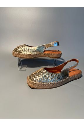 صندل طلائی زنانه پاشنه تخت Butik - کد 849952107