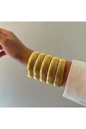 دستبند استیل (فولاد) طلائی زنانه روکش طلا Aleyna Dikici Gold İmitasyon - کد 849968479