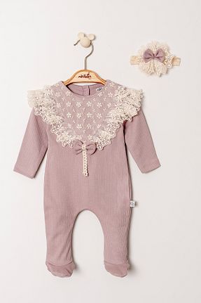 سرهمی خواب صورتی بچه گانه پنبه ای MİNİBORN - کد 849990772