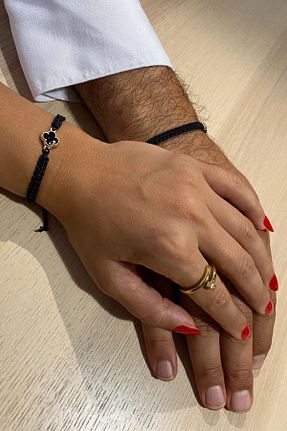 دستبند جواهر مشکی زنانه MANOZUDE - کد 850000403