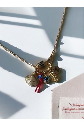 گردنبند جواهر طلائی زنانه برنجی TOMERV ATELIER - کد 795445725