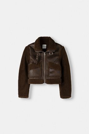 کت قهوه ای زنانه رگولار Bershka - کد 850075590