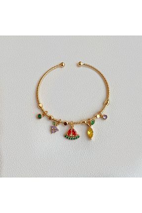 دستبند استیل (فولاد) طلائی زنانه استیل (فولاد) Okkostore - کد 385293364