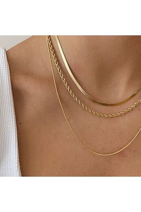 گردنبند استیل ( فولاد ) طلائی زنانه استیل (فولاد) JEWELRY - کد 682553666