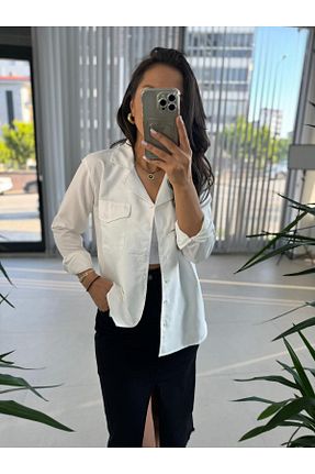 پیراهن سفید زنانه رگولار caddstore - کد 850114027