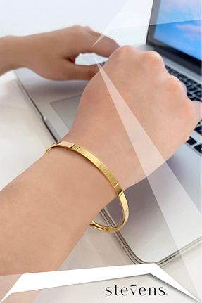 گردنبند استیل ( فولاد ) طلائی زنانه استیل ضد زنگ STEVENS - کد 850370009