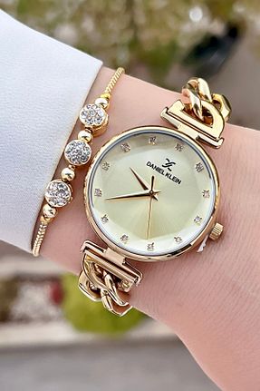 ساعت مچی طلائی زنانه 31-34 میلی متر Daniel Klein - کد 850546085
