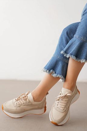 کفش اسنیکر مشکی زنانه بند دار Awon ayakkabı - کد 850455470