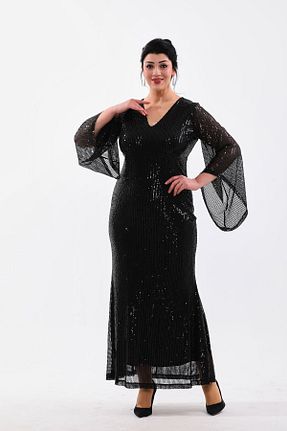 لباس مجلسی سایز بزرگ مشکی زنانه یقه هفت Genel Markalar - کد 823644769