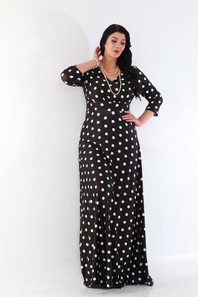 لباس مجلسی سایز بزرگ مشکی زنانه دو سینه KIRIŞIK - کد 760092065
