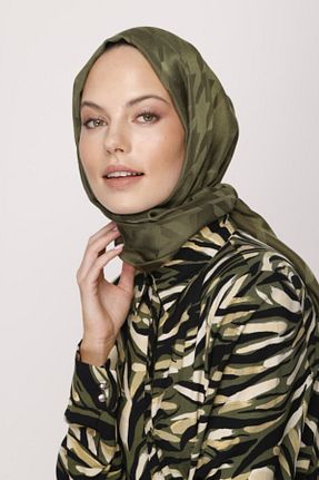 شال خاکی زنانه ابریشم VALORSCARF - کد 777041214