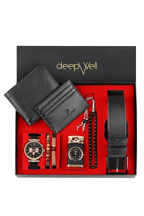 ست ساعت مچی مشکی مردانه فلزی DEEPWELL - کد 848192888