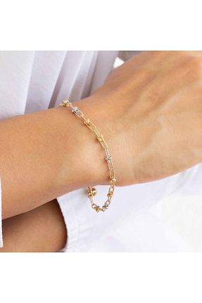 دستبند طلا سفید زنانه 14 عیار NİSERAJEWELLERY - کد 850486814