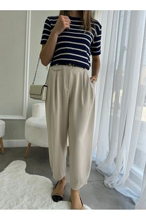 شلوار بژ زنانه پنبه ای Butik - کد 850398656