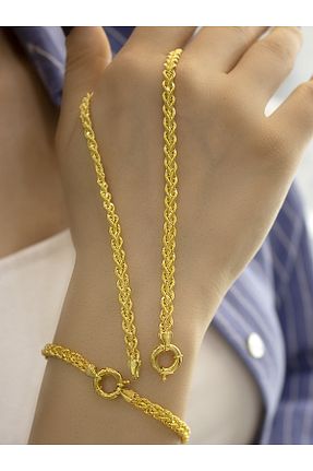 گردنبند طلا رنگی زنانه 14 عیار ZEYNEPLİ GOLD - کد 850387907