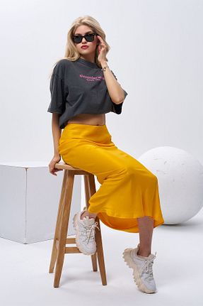 دامن نارنجی زنانه پارچه OlaFre - کد 821208611