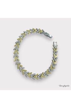 دستبند استیل (فولاد) طلائی زنانه رودیوم Genel Markalar - کد 767298684