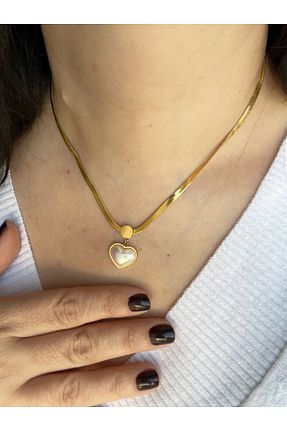 گردنبند استیل ( فولاد ) طلائی زنانه استیل (فولاد) Selen Aksesuar - کد 848589761